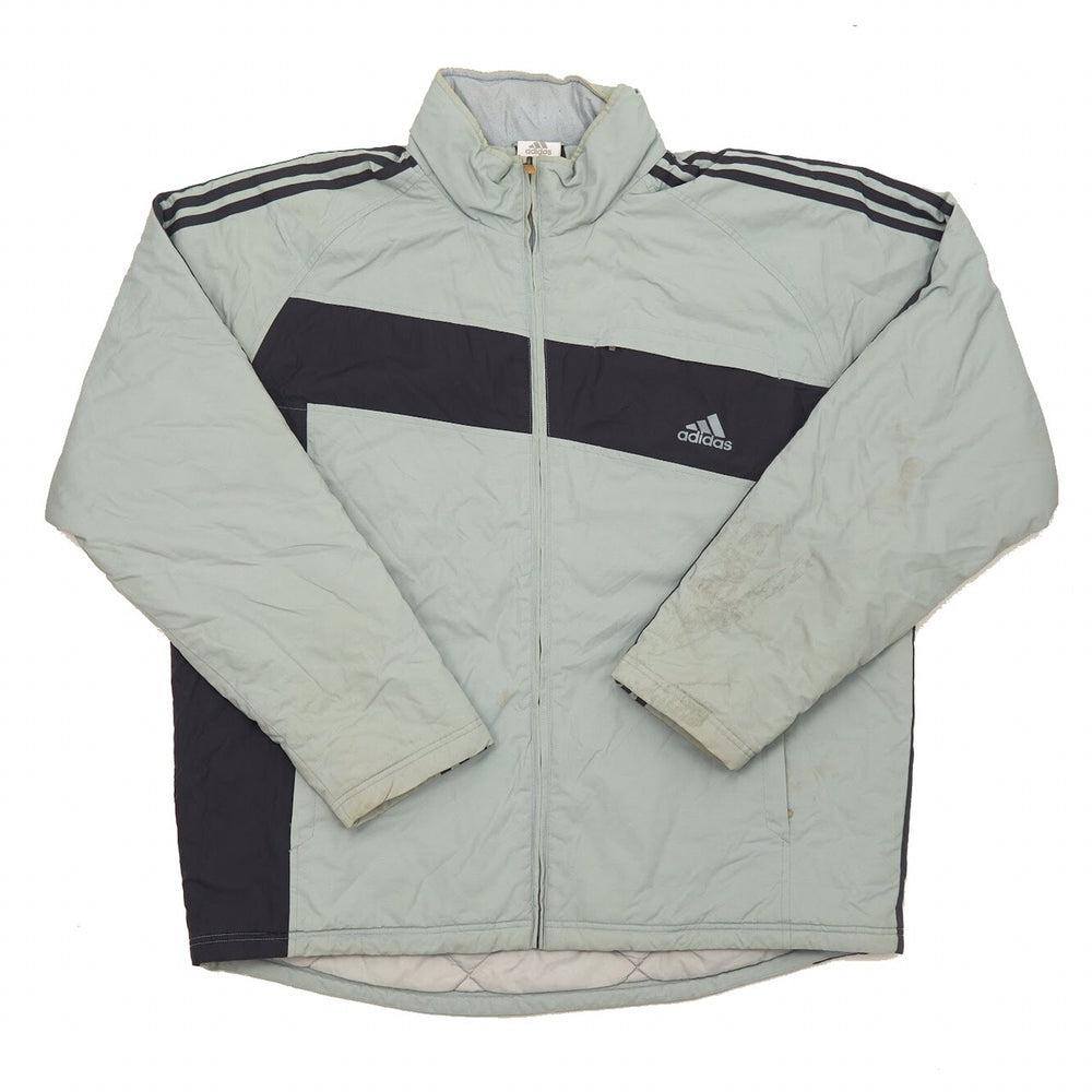 Vintage Adidas Puffer Jacket Grey Large