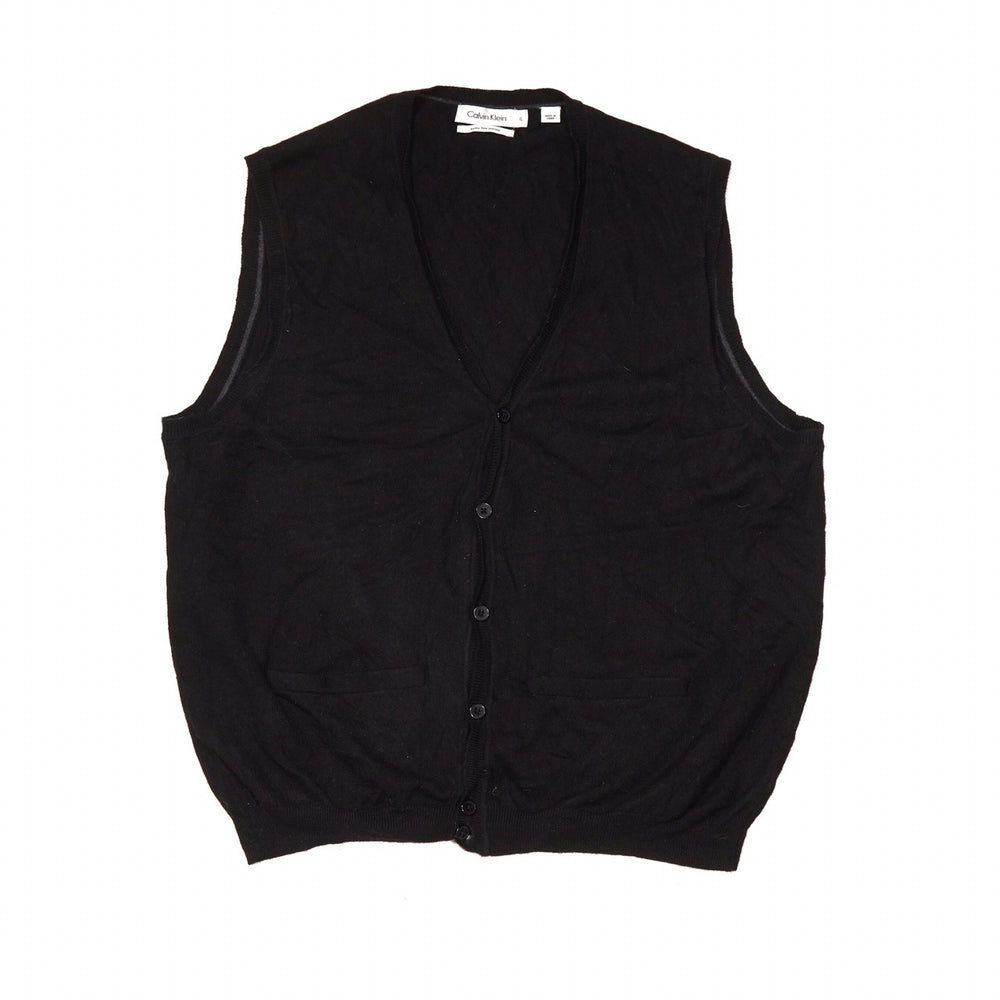 
            
                Load image into Gallery viewer, Calvin Klein Sweater Vest Black Large
            
        