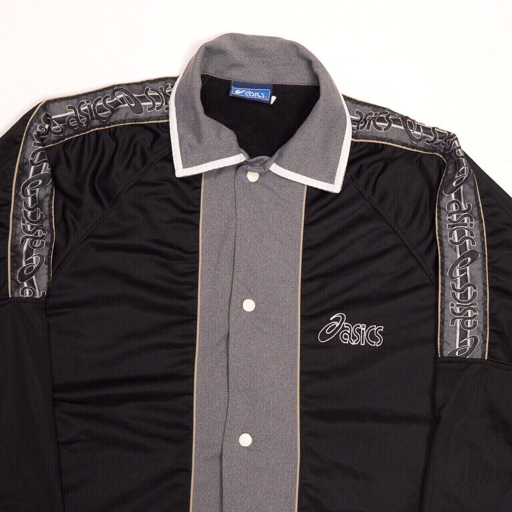 Vintage Asics Jacket Black Large