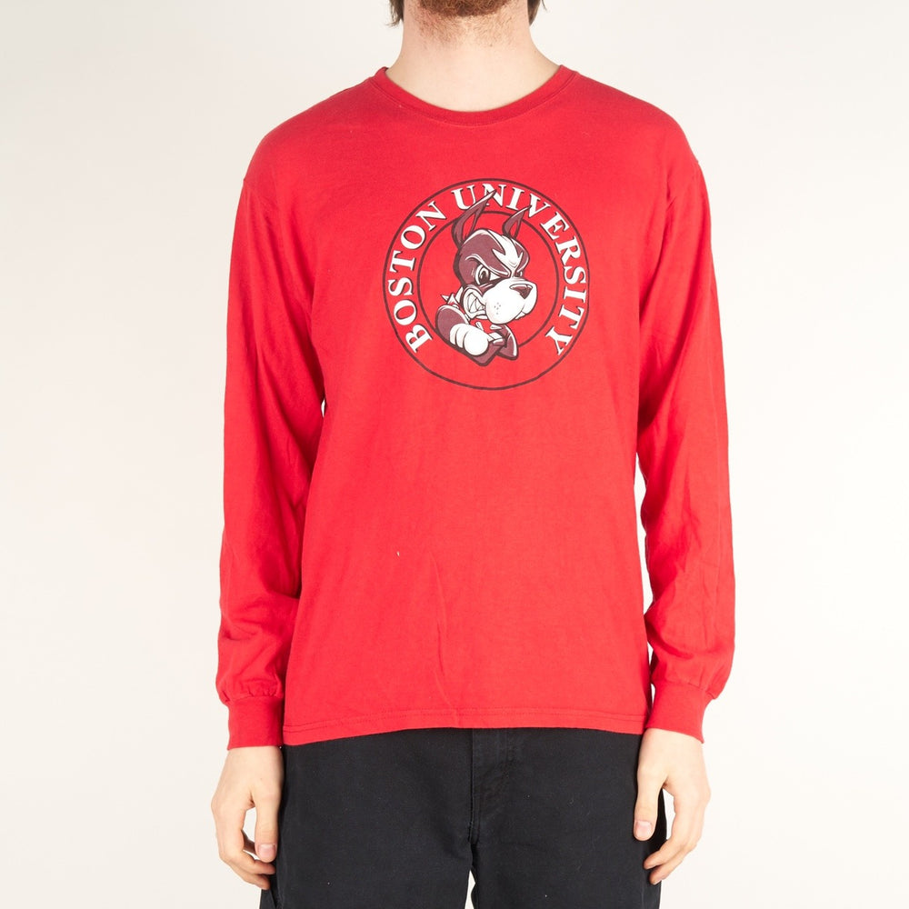 Vintage Boston University T-Shirt Red Medium