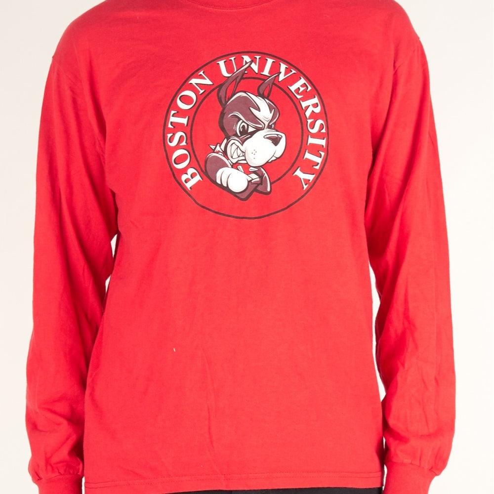 Vintage Boston University T-Shirt Red Medium