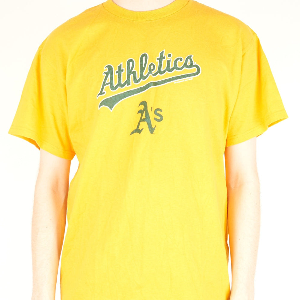 Vintage Athletic A's MLB T-Shirt Yellow Large