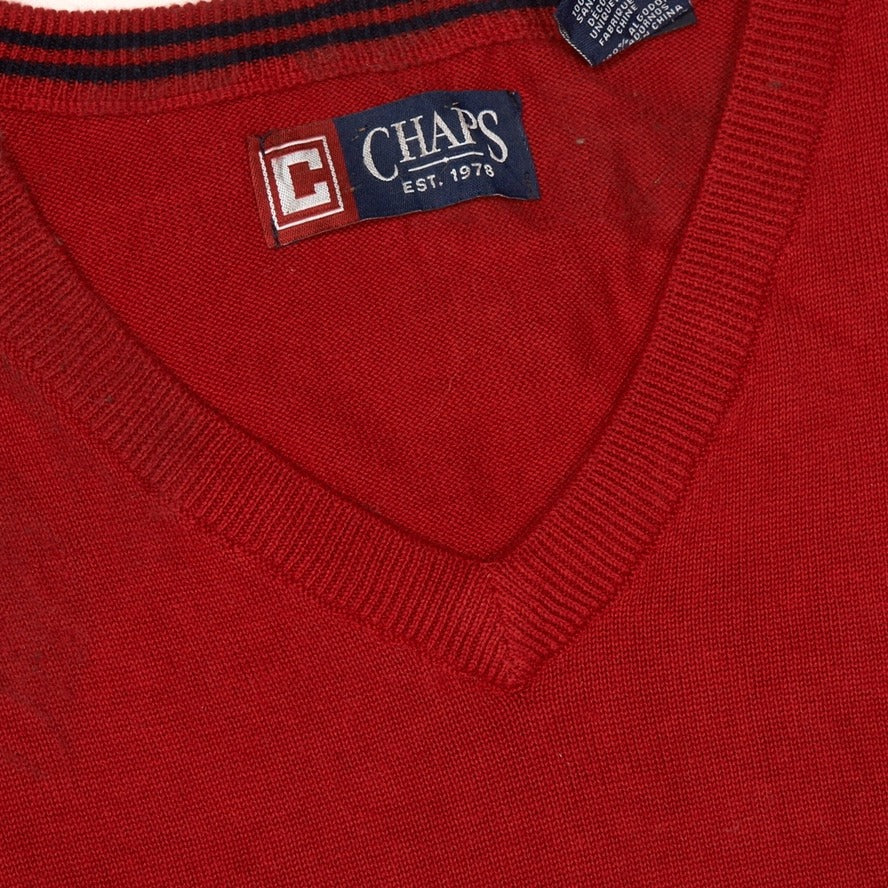 Vintage Chaps Sweater Vest Red XL